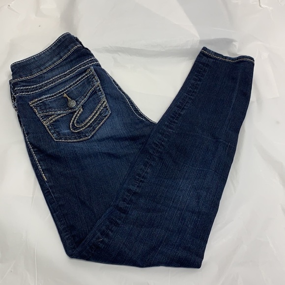 WOMEN’S Silver Blue Suki Jegging Low Rise Size 26 - Picture 5 of 13